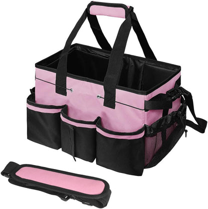 Cleaning Caddy Bag Cleaning Tool Organizers Oxford Cloth Storage Tote Bag (Pink)