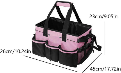 Cleaning Caddy Bag Cleaning Tool Organizers Oxford Cloth Storage Tote Bag (Pink)
