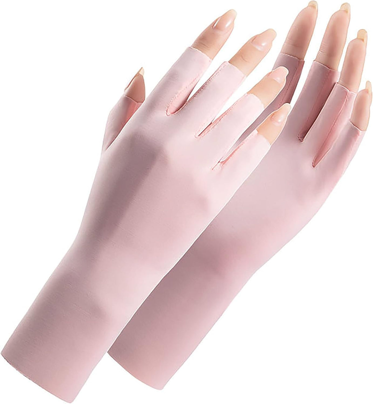 Women Fingerless Gloves UV Protection Gloves Cool Ice Sun Block Driving
