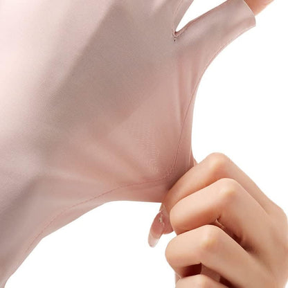 Women Fingerless Gloves UV Protection Gloves Cool Ice Sun Block Driving