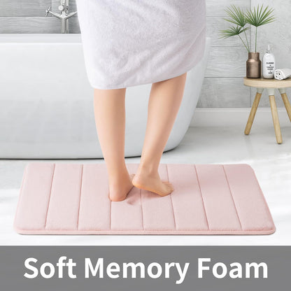 Memory Foam Bath Mat, 17''x24'', Pink