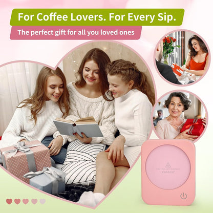 Coffee Mug Warmer for Desk with Auto Shut Off & 3-Temp Settings, Coffee Cup Warmer Galentines Day Gift Home Office Accessory, Perfect for Coffee, Tea, Milk (No Mug)