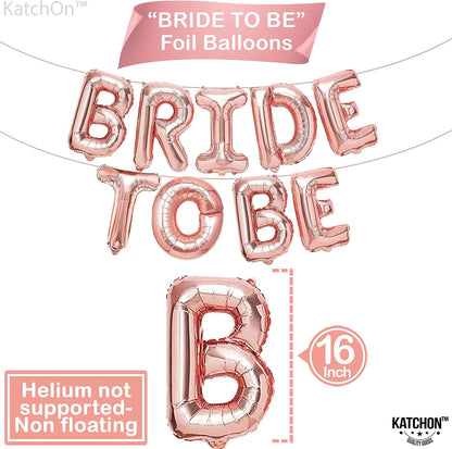 Rose Gold Bride To Be Balloons Set - Pack of 10 | Heart Bride Balloons | Engagement Ring Balloon | Bridal Shower Balloon for Bridal Shower Decorations | Bachelorette Party Decorations