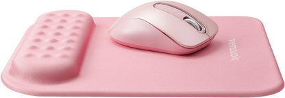 Pink Ergonomic Mouse Pad with Wrist Rest Support,Premium Memory Foam Cushioning for Pain Relief, Non-Slip PU Base for Stable Smooth Control - Perfect for Laptop, Computer, and Home Office