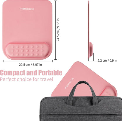 Pink Ergonomic Mouse Pad with Wrist Rest Support,Premium Memory Foam Cushioning for Pain Relief, Non-Slip PU Base for Stable Smooth Control - Perfect for Laptop, Computer, and Home Office