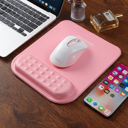 Pink Ergonomic Mouse Pad with Wrist Rest Support,Premium Memory Foam Cushioning for Pain Relief, Non-Slip PU Base for Stable Smooth Control - Perfect for Laptop, Computer, and Home Office