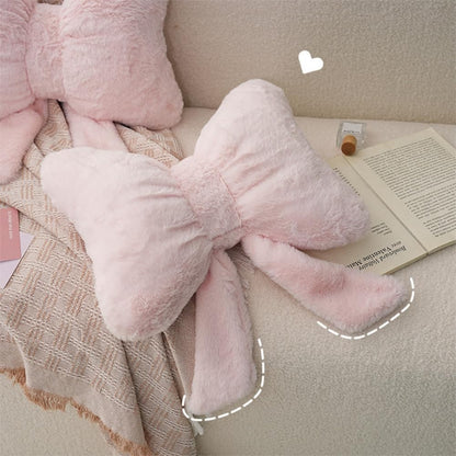 2Pack Pink Bow Throw Pillow Soft Plush Aesthetic Bow Shaped Pillow Cute Car Sleeping Pillow for Girls Sofa Backrest Home Bed Decoration