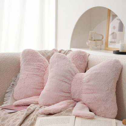 2Pack Pink Bow Throw Pillow Soft Plush Aesthetic Bow Shaped Pillow Cute Car Sleeping Pillow for Girls Sofa Backrest Home Bed Decoration