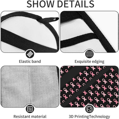 Breast Cancer Awareness Pink Ribbon Pet Hair Removal Glove Dogs Hair Remover Glove Cats Fur Removal Tool with Hanging Loop for Couch 6.7X9.5 in
