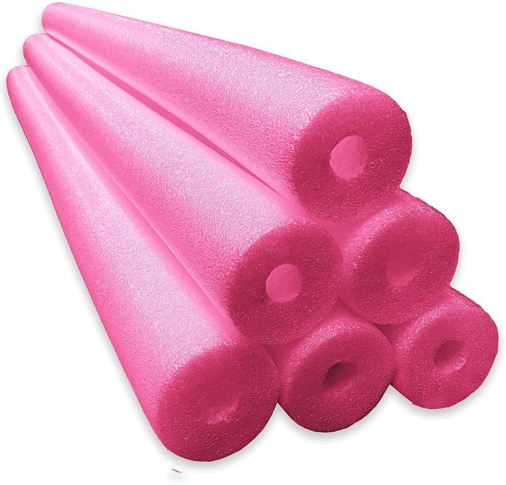 Premium Jumbo XL Pool Swim Noodles - 6 Pack - Approx. 55 inch x 3.5 inch Hollow Core Pool Noodles Foam Tube - Durable for Heavy Duty Swimming, Water Aerobics, Crafts, & DIY Projects