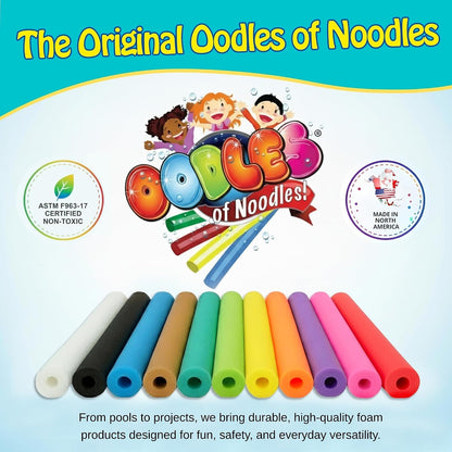 Premium Jumbo XL Pool Swim Noodles - 6 Pack - Approx. 55 inch x 3.5 inch Hollow Core Pool Noodles Foam Tube - Durable for Heavy Duty Swimming, Water Aerobics, Crafts, & DIY Projects