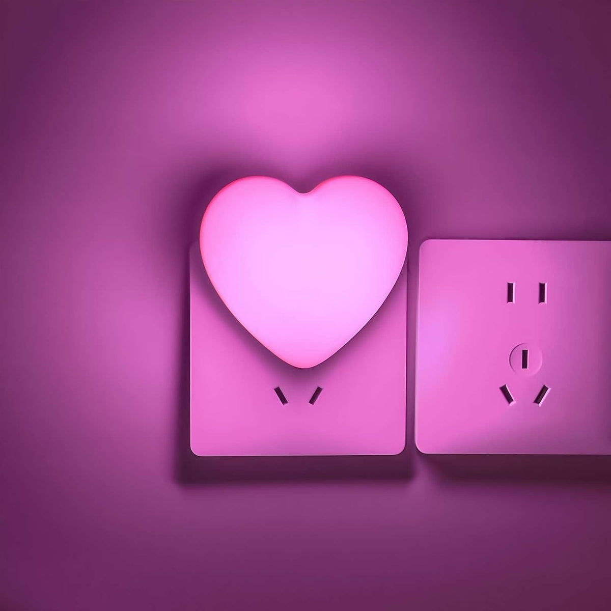 Night Lights Plug into Wall, LED Night Light for Kids, Cute Nightlight with Auto Dusk to Dawn Sensor, LED Nightlight with Soft Warm Light for Bedroom, Nursery, Bathroom, Hallway (Pink)