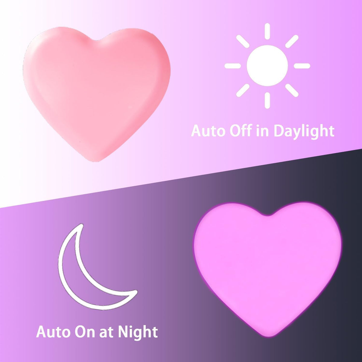 Night Lights Plug into Wall, LED Night Light for Kids, Cute Nightlight with Auto Dusk to Dawn Sensor, LED Nightlight with Soft Warm Light for Bedroom, Nursery, Bathroom, Hallway (Pink)