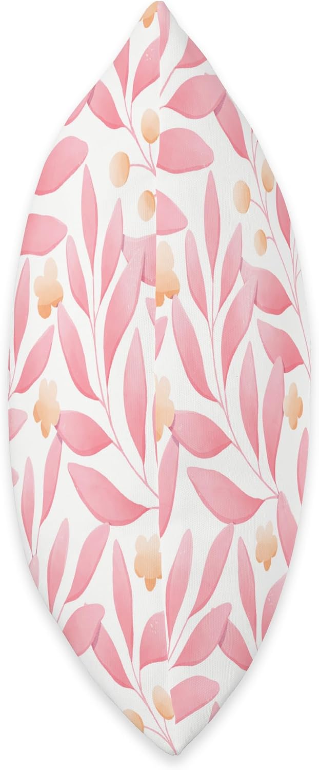 Pink Peach Colors Floral Foliage Spring Summer Pattern Throw Pillow