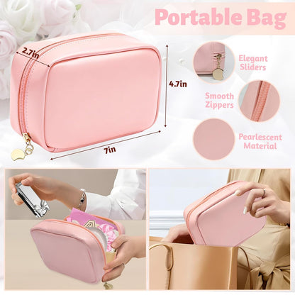 Women's Wedding Emergency Kit for Bride Wedding Survival Set with Makeup Bag, 42 Pc Wedding Daily Travel Essential Items (Pink)