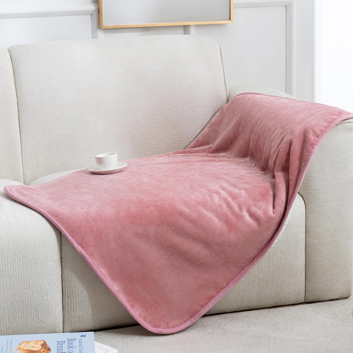 Waterproof Pet Blanket for Small Dogs and Cats, Reversible Sherpa Fleece Soft Plush Throw for Couch Protection, Washable Furniture Protector (Pink, 30x40 inches)