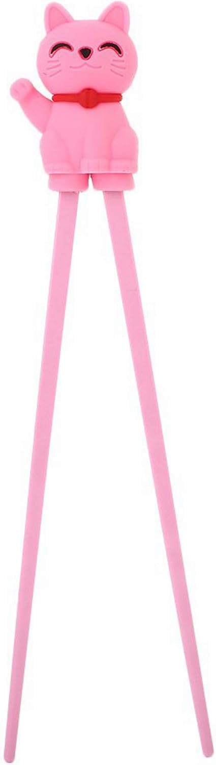 HSTC-LKCPNK, Training chopsticks for beginners right or left handed, Pink Cat