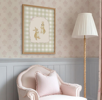 Girls Room Wallpaper Peel and Stick, Dusty Pink Block Print Floral on Cream, Non-Woven Canvas Fabric Removable Wall Paper for Bedroom Powder Room, 16.5 in x 120 in