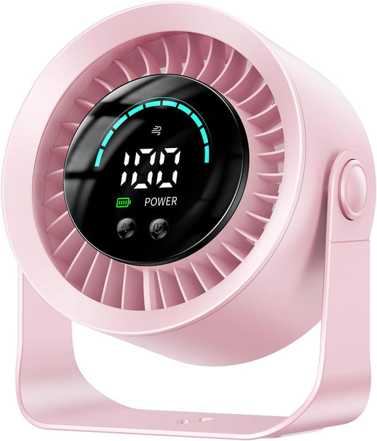 DIGIX Portable Desk Fan, 100 Speeds, 360° Rotation, USB Rechargeable