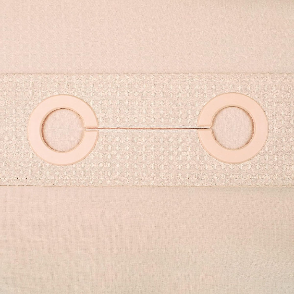 Heavyweight Waffle No Hook Shower Curtain with Liner,Pink,71x74