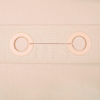 Heavyweight Waffle No Hook Shower Curtain with Liner,Pink,71x74