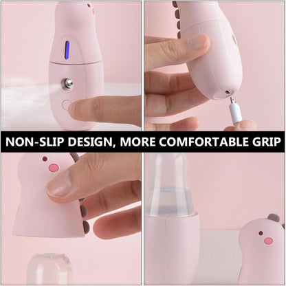 Cartoon Dinosaur Facial Steamer 300mAh 18ml Portable Handheld Pink