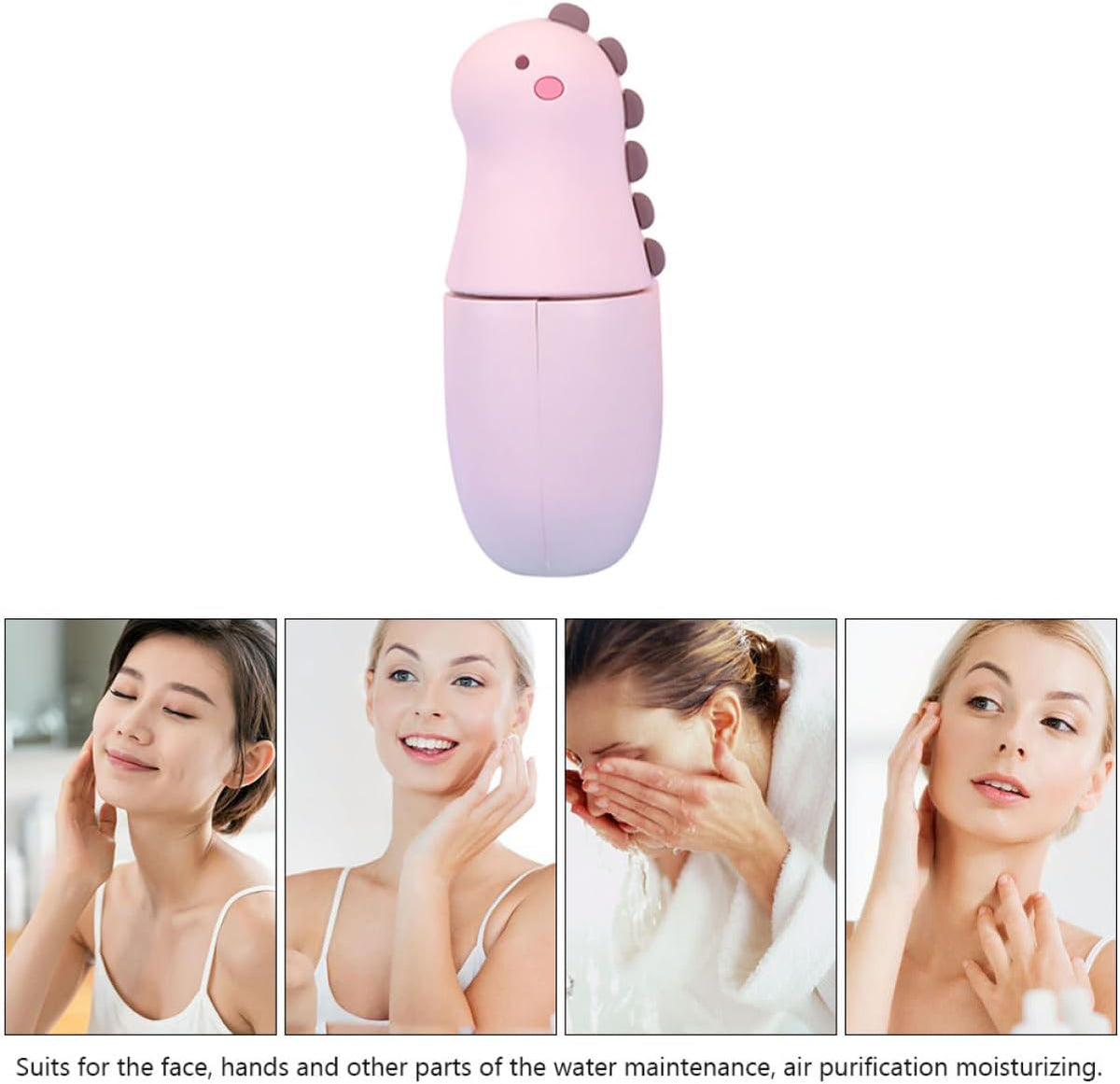 Cartoon Dinosaur Facial Steamer 300mAh 18ml Portable Handheld Pink