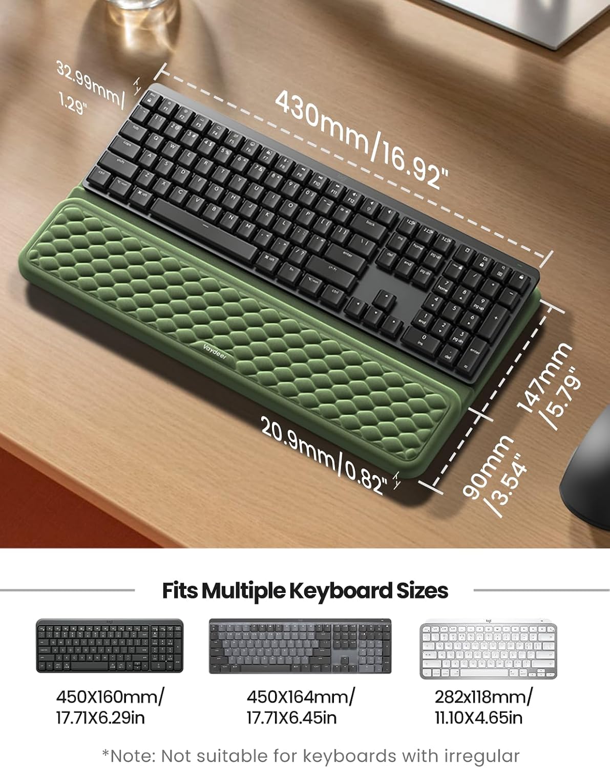 Wrist Rest with Keyboard Stand, Computer Wrist Support Pad, Ergonomic Keyboard Riser Holder Lifter Tray with Wrist Pad, Memory Foam Desk Cushion, Palm Hand Typing for Office Home School-Pink
