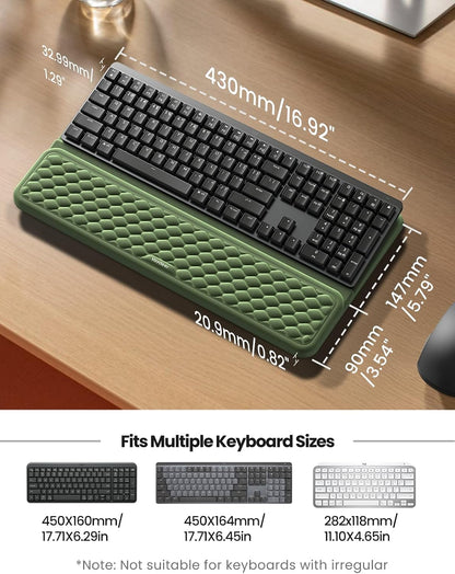 Wrist Rest with Keyboard Stand, Computer Wrist Support Pad, Ergonomic Keyboard Riser Holder Lifter Tray with Wrist Pad, Memory Foam Desk Cushion, Palm Hand Typing for Office Home School-Pink