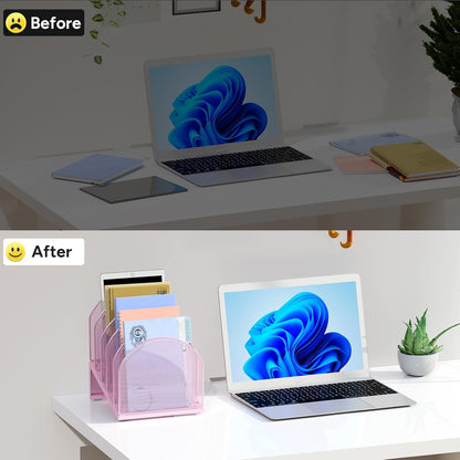 5-Section Desk File Organizer