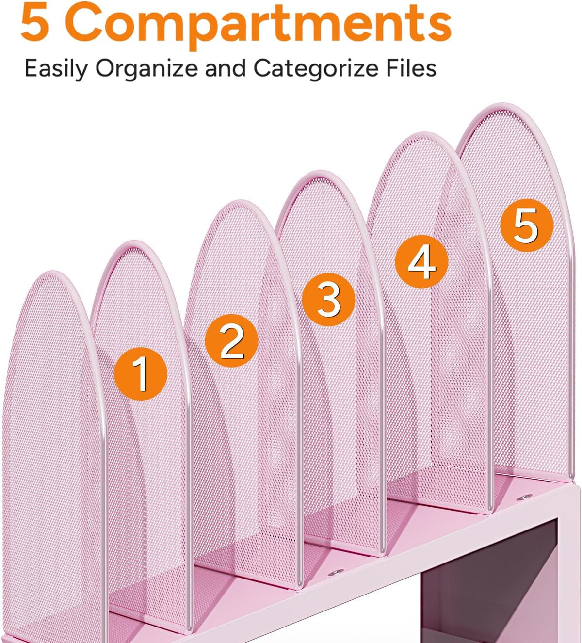 5-Section Desk File Organizer