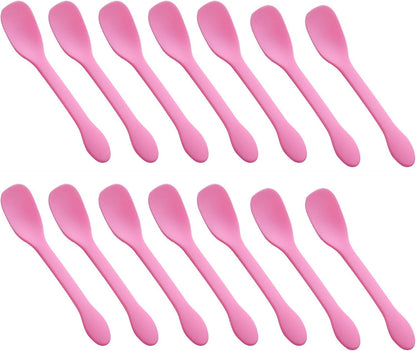 100 PCS Mini Plastic Spoons, Disposable Ice Cream Dessert Tasting Spoons, Suitable for Cake Jelly Pie Yogurt (Pink)