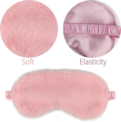 Colors Eye Mask for Sleeping, Elastic Band Plush Sleeping,1 Piece, Pink