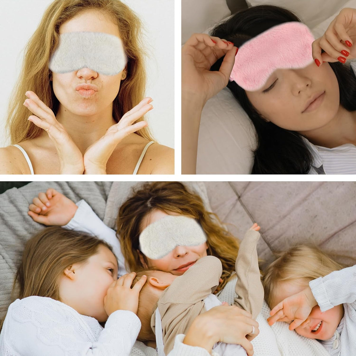 Colors Eye Mask for Sleeping, Elastic Band Plush Sleeping,1 Piece, Pink