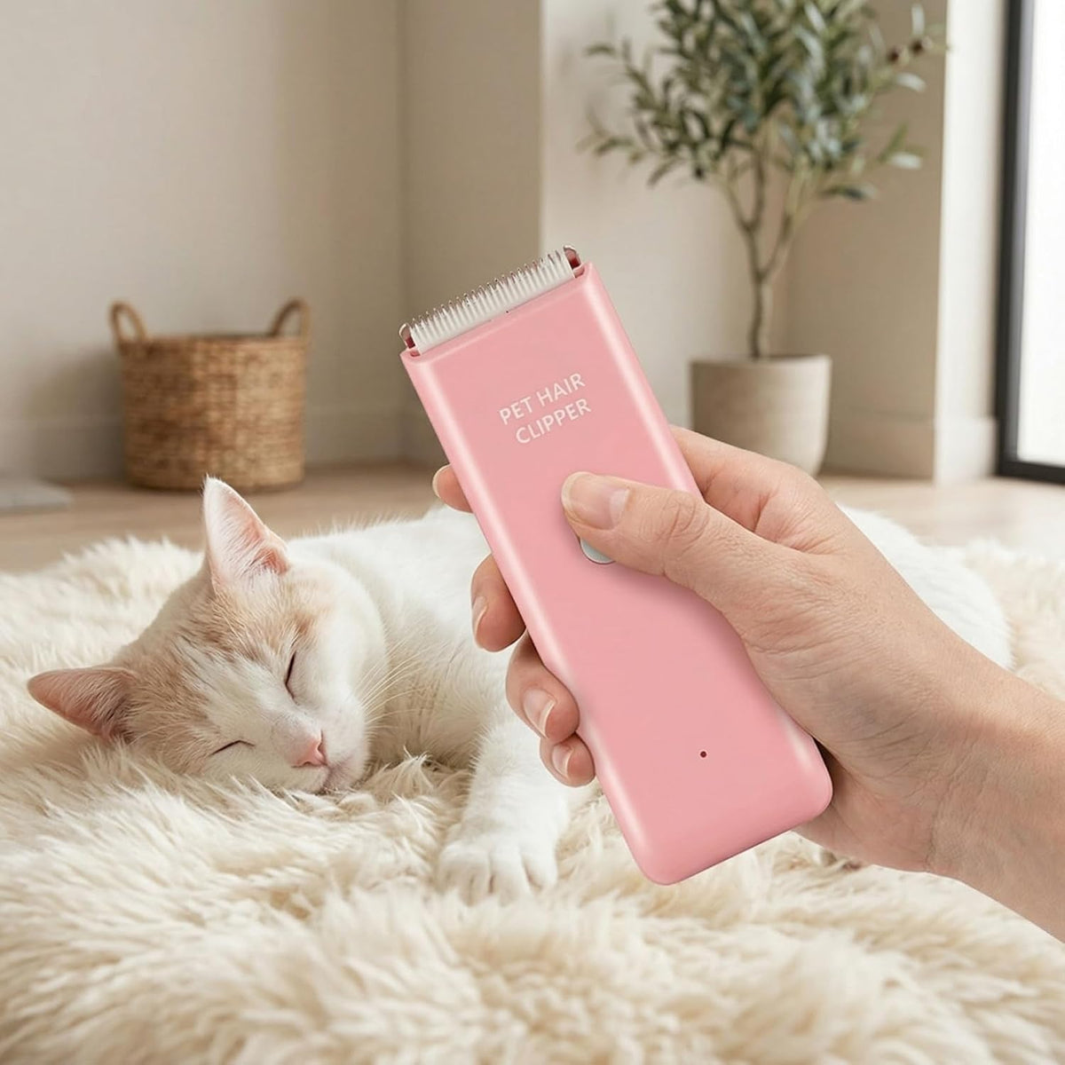 Handy Pet Hair Trimmers Recommended By The Vet,Super Quiet Long Lasting Powerful Dog Clippers(Waterproof USB Rechargeable Grooming Shavers for Dogs and Cats with Matted Coats) Pink