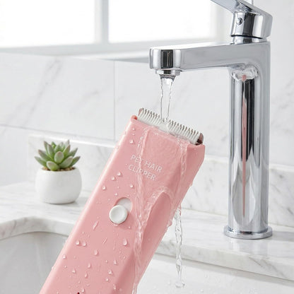 Handy Pet Hair Trimmers Recommended By The Vet,Super Quiet Long Lasting Powerful Dog Clippers(Waterproof USB Rechargeable Grooming Shavers for Dogs and Cats with Matted Coats) Pink