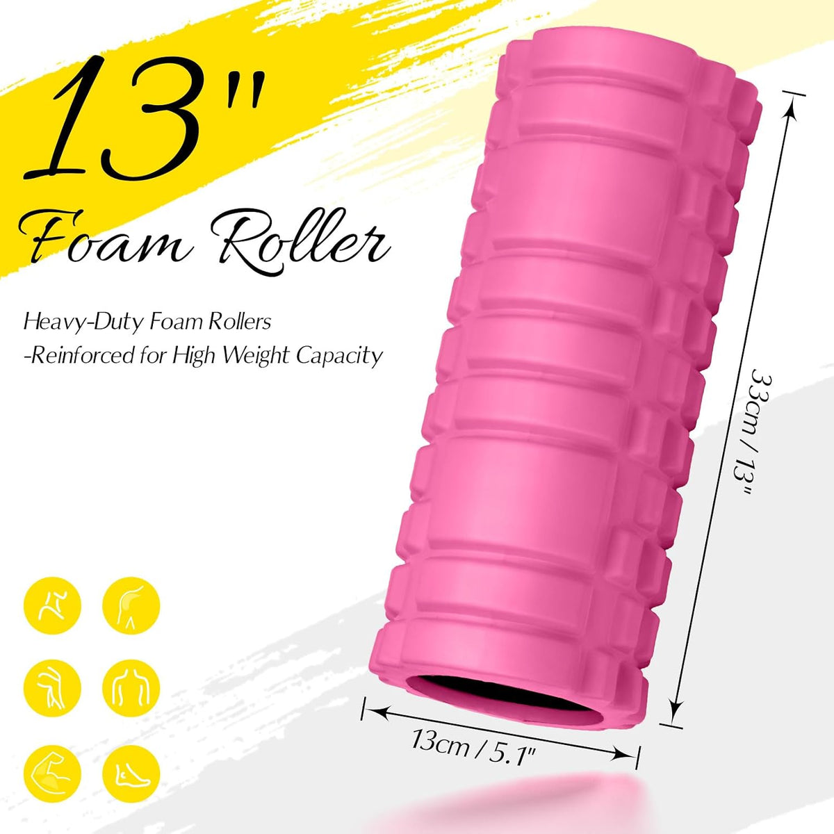 Foam Roller 13" Multi Density Fitness Exercise for Muscle Recovery