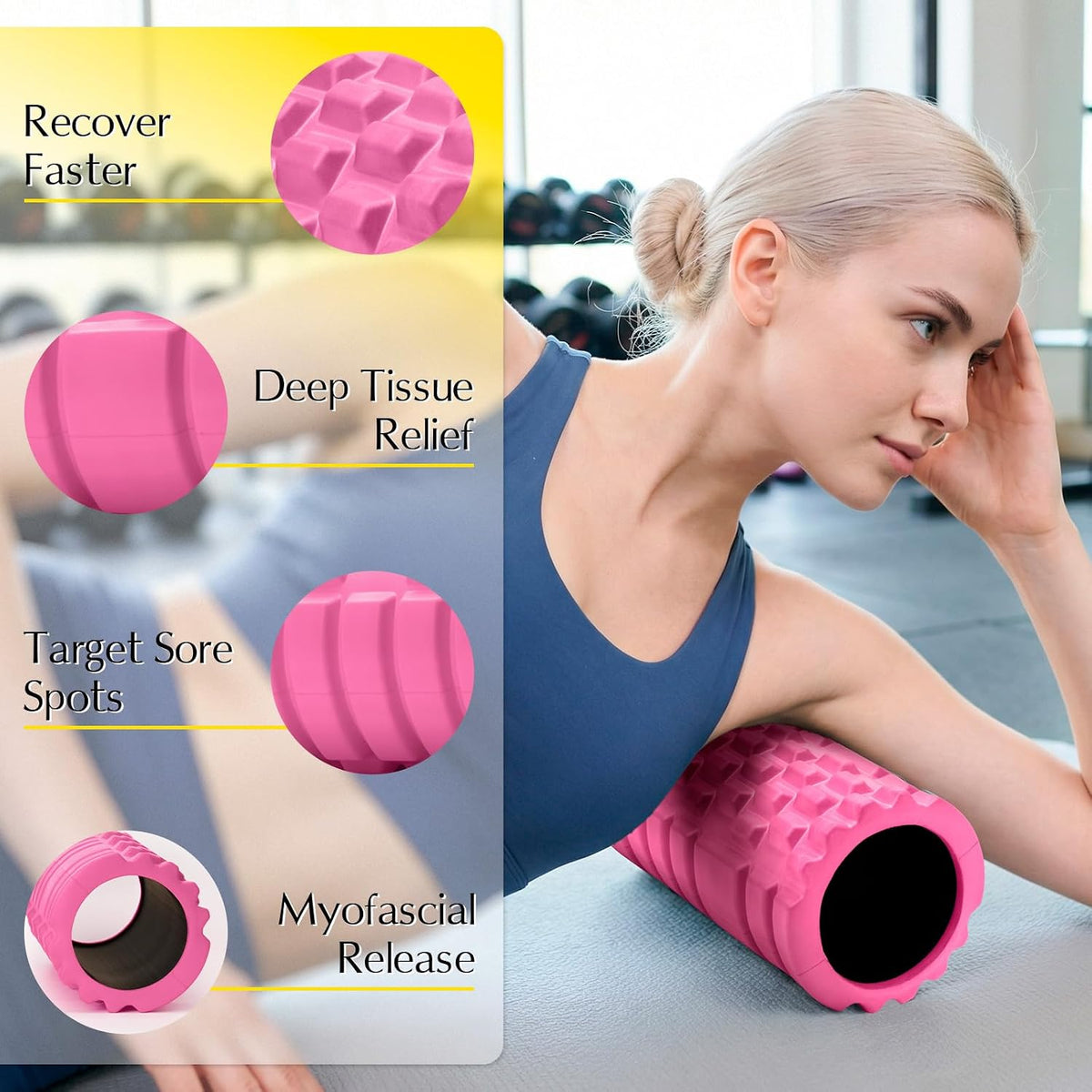Foam Roller 13" Multi Density Fitness Exercise for Muscle Recovery