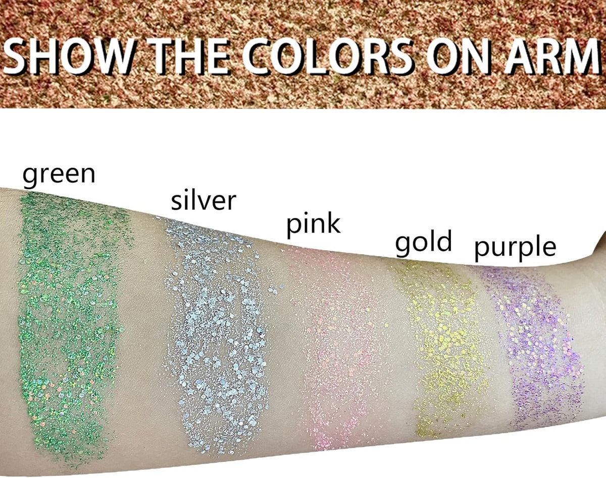 Pink Body Glitter Stick,Face Glitter Sparkly Hair Glitter,Halloween Pink Accessories for Spirit Week,Singer Concerts Lover Heart Glitter Makeup,Mermaid Glitter Face Paint Waterproof