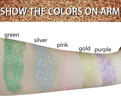 Pink Body Glitter Stick,Face Glitter Sparkly Hair Glitter,Halloween Pink Accessories for Spirit Week,Singer Concerts Lover Heart Glitter Makeup,Mermaid Glitter Face Paint Waterproof