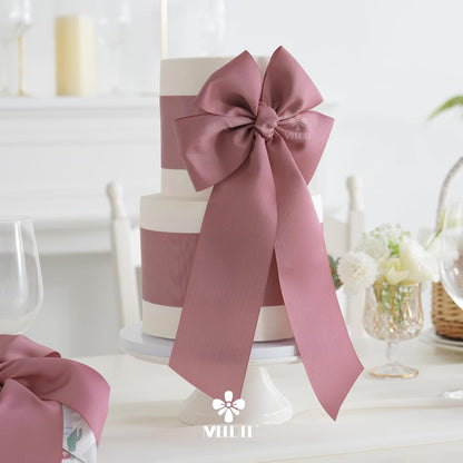 Rosy Mauve Grosgrain Ribbon 3 Inch Grosgrain Hair Ribbons 10 Yards Per Roll Pink Wedding Ribbon for Cheer Bow, Hair Bow Supplies Wide Ribbons for Crafts, Sewing, Scrapbooking