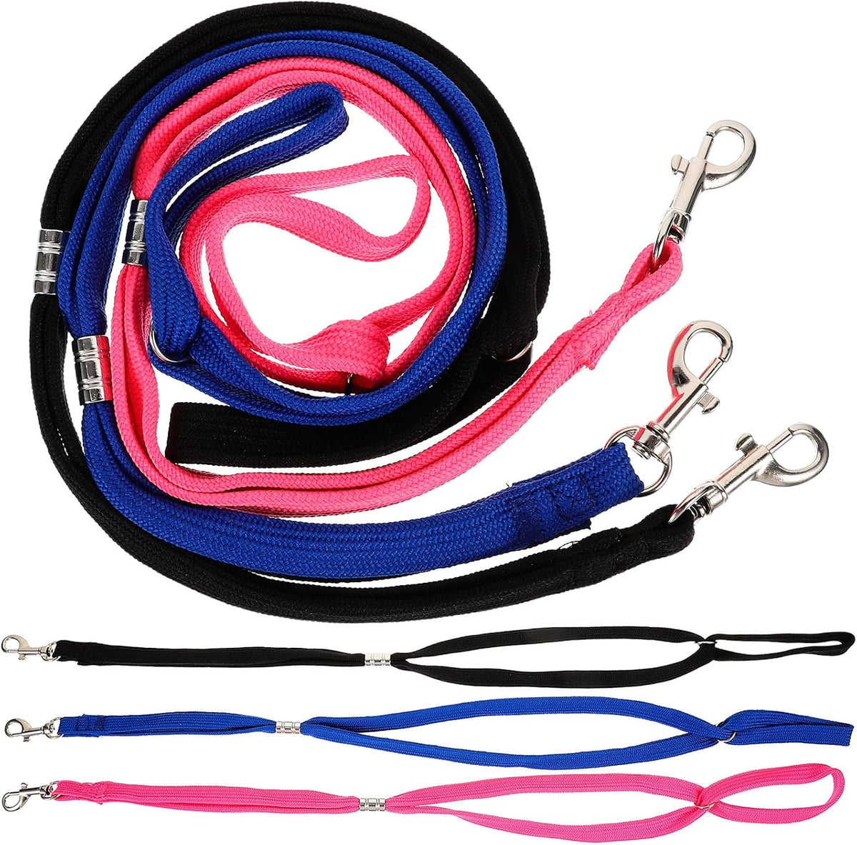 6pcs Pet Dog Grooming Loops Nylon Slip Leashes Adjustable Bathing Noose for Small Dogs Grooming Table Straps Blue Dark Gray Rose Pink