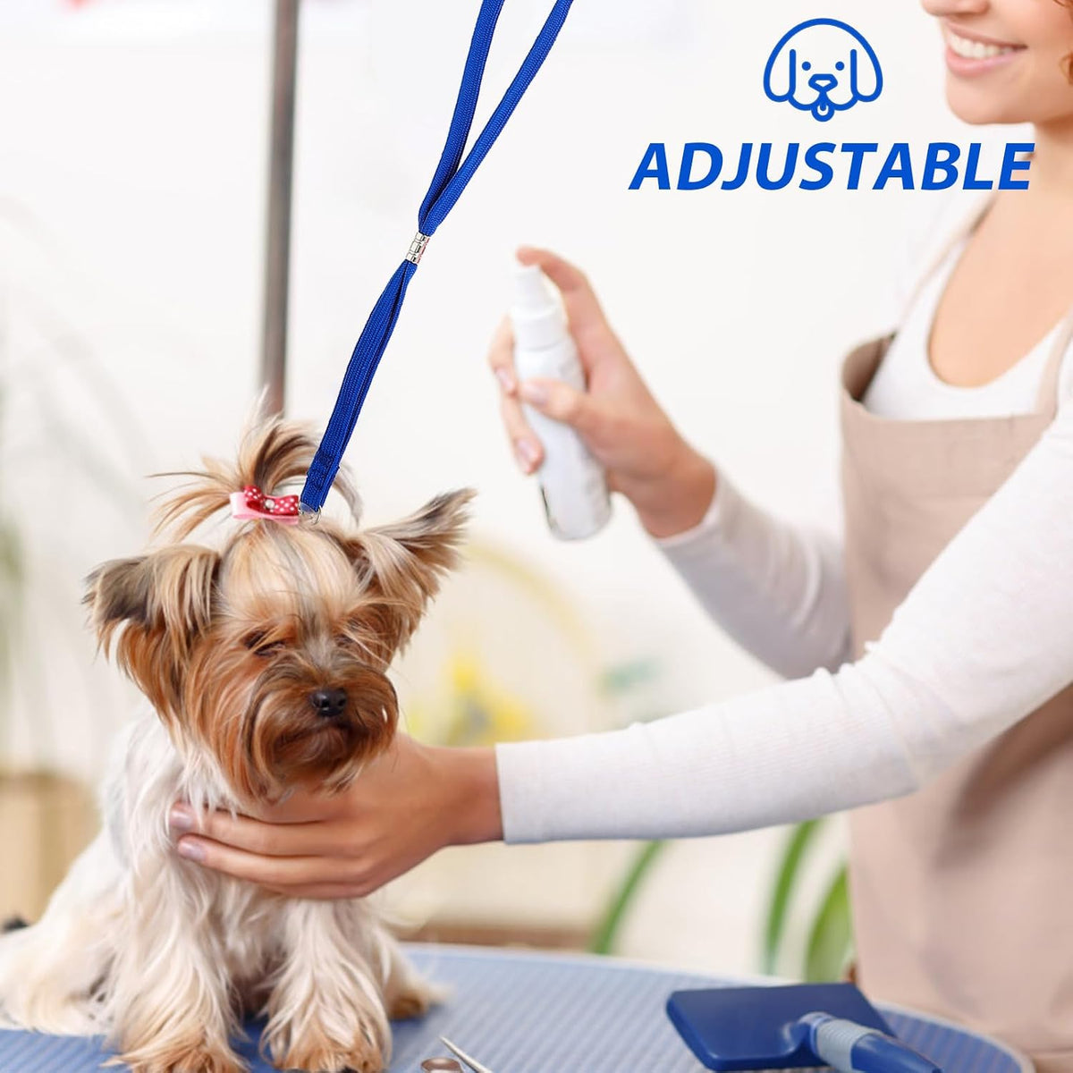 6pcs Pet Dog Grooming Loops Nylon Slip Leashes Adjustable Bathing Noose for Small Dogs Grooming Table Straps Blue Dark Gray Rose Pink