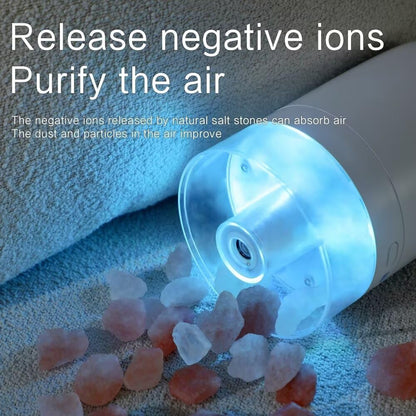 Himalayan Salt Lamp Ultrasonic Humidifier,Essential Oil Aromatherapy Diffuser,230ML Cool Mist Humidifier with Built-in Battery,7 Color Light,Auto Shut-Off Pink