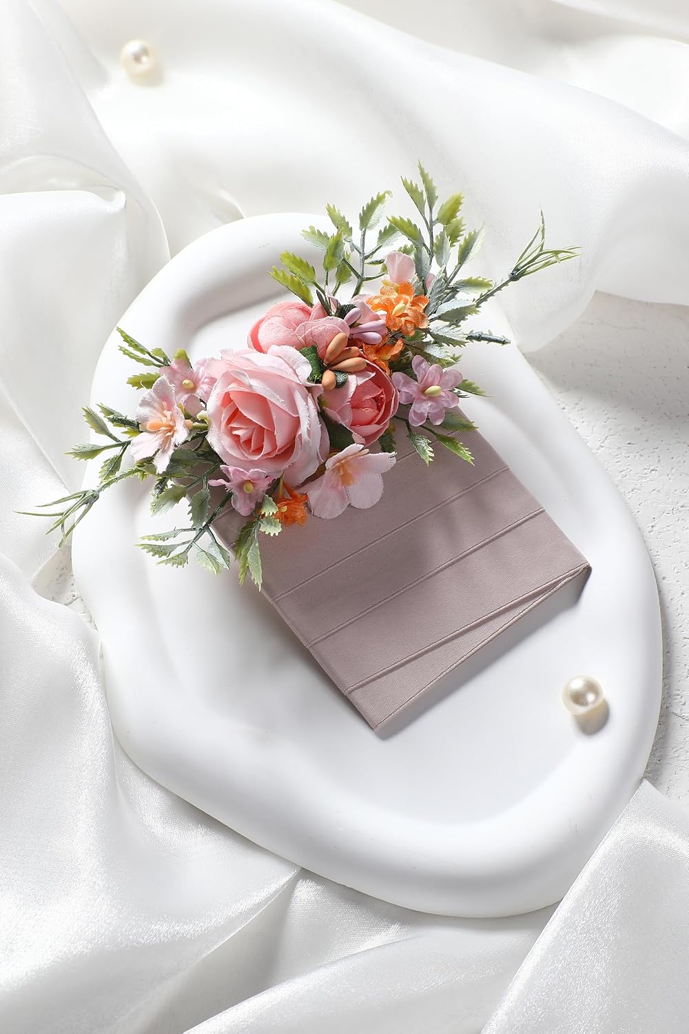 Pink Pocket Boutonniere for Men Boutonniere for Wedding Rustic Corsage for Groom Woodland Boutonnieres for Groomsmen Prom Dinner Party Anniversary Suit