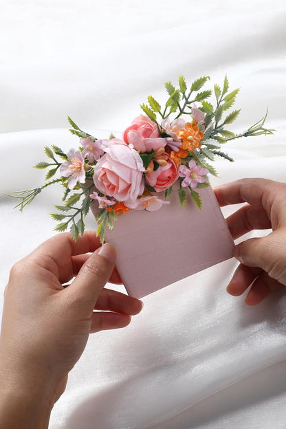 Pink Pocket Boutonniere for Men Boutonniere for Wedding Rustic Corsage for Groom Woodland Boutonnieres for Groomsmen Prom Dinner Party Anniversary Suit