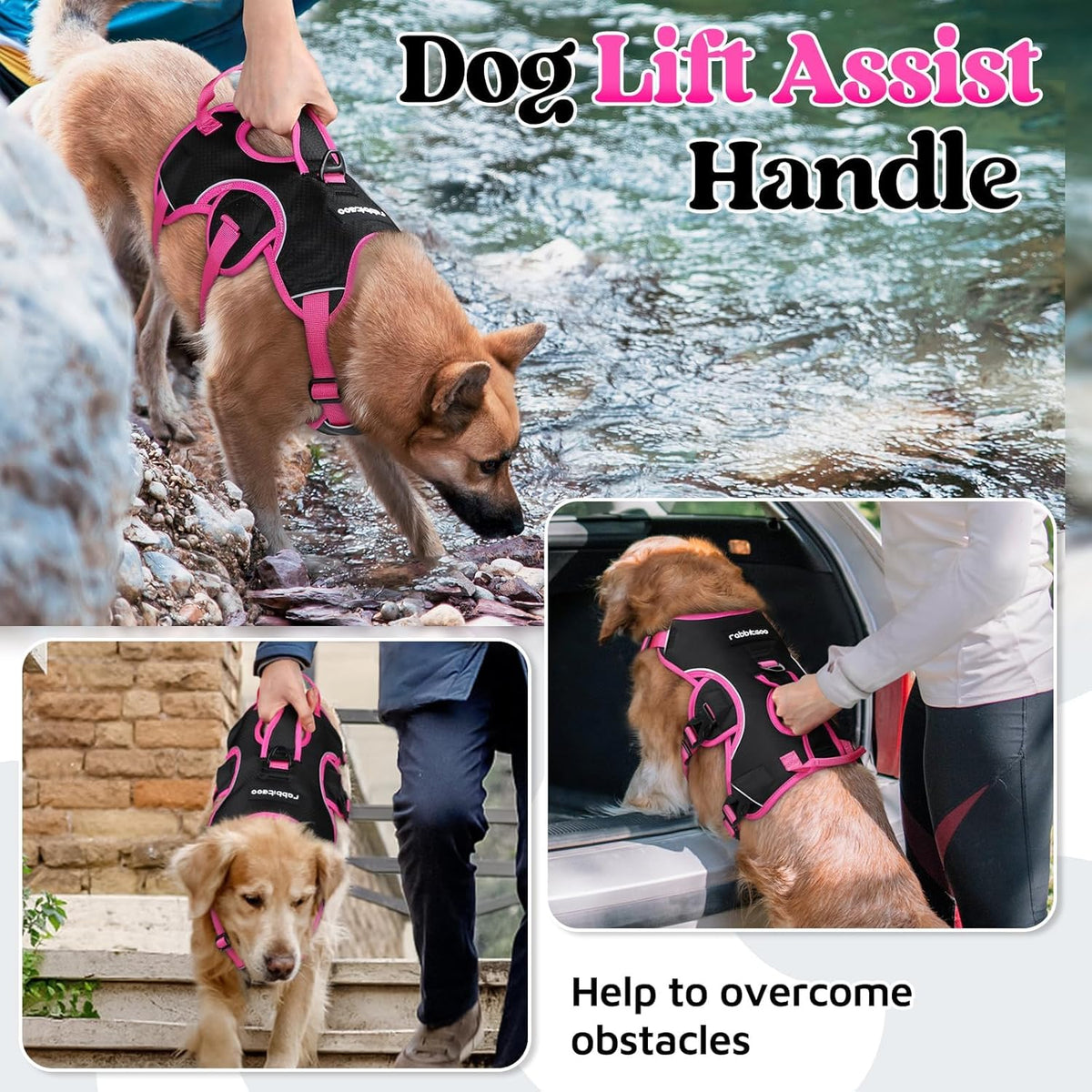 Escape Proof Dog Harness for Large, No Pull with Lift Handle