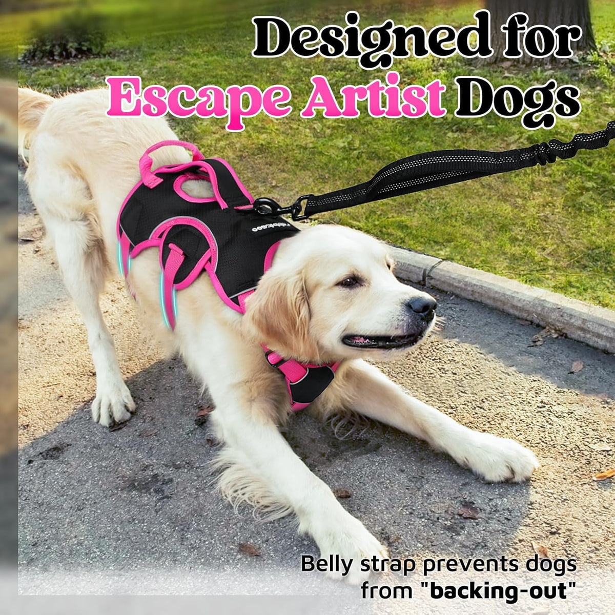 Escape Proof Dog Harness for Large, No Pull with Lift Handle
