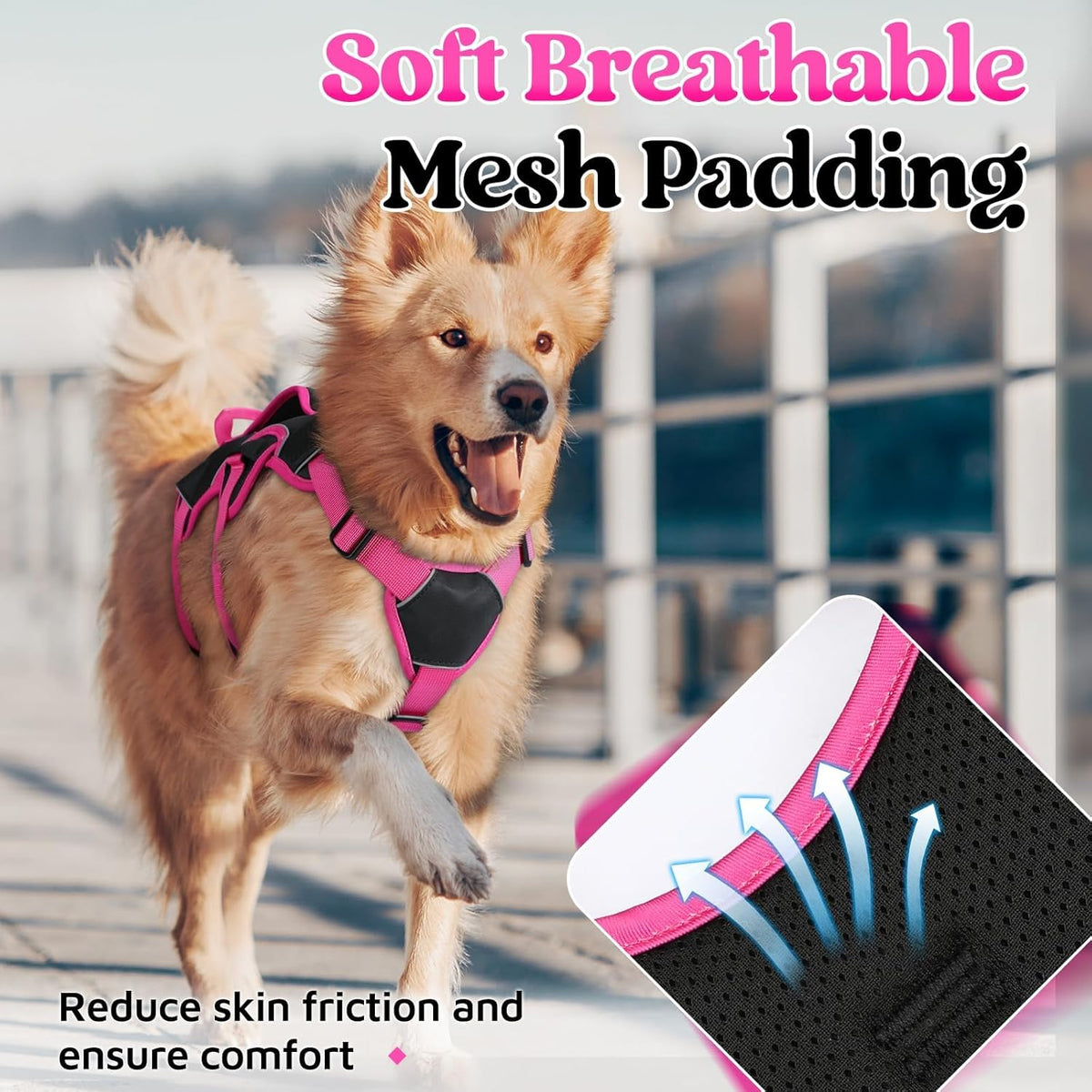 Escape Proof Dog Harness for Large, No Pull with Lift Handle