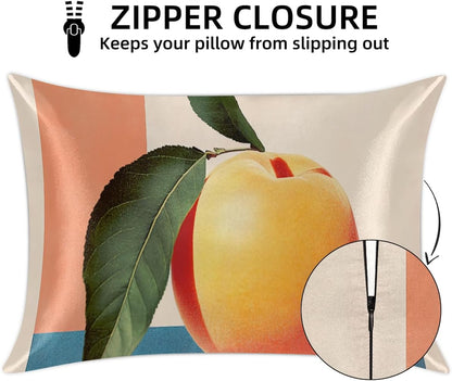 Pink Peach Pillow Cases Standard Size Soft Pillowcases for Hair and Skin Satin Pillow Covers with Zipper 20x30 Inches